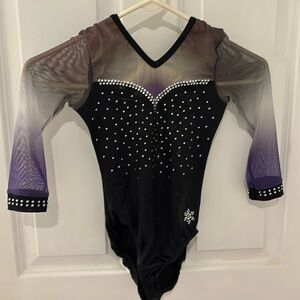 Elegant Kids Black and Purple Leotard